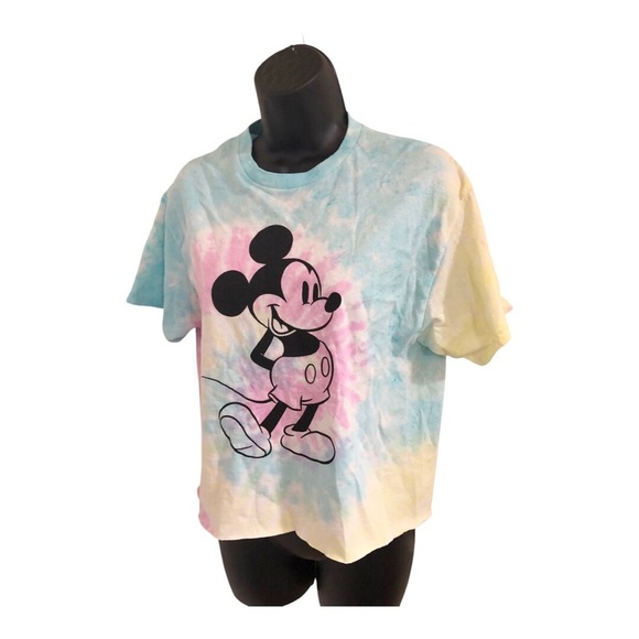 Disney Tops - Disney’s Mickey Mouse pink blue yellow tie dye tshirt size small brand new